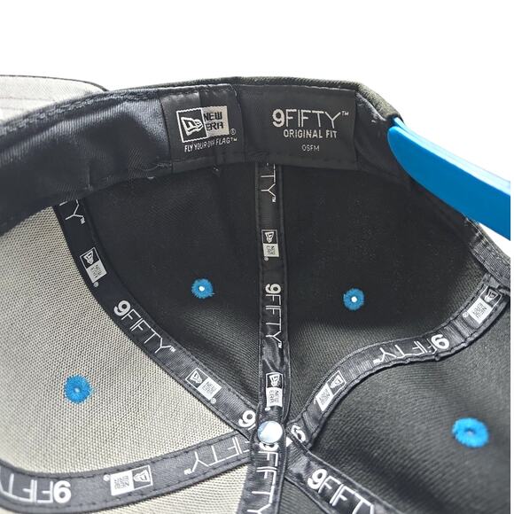 Carolina Panthers NFL Hat New Era 9FIFTY Snapback Black Blue Suede Bill Cap Mens - Picture 10 of 10